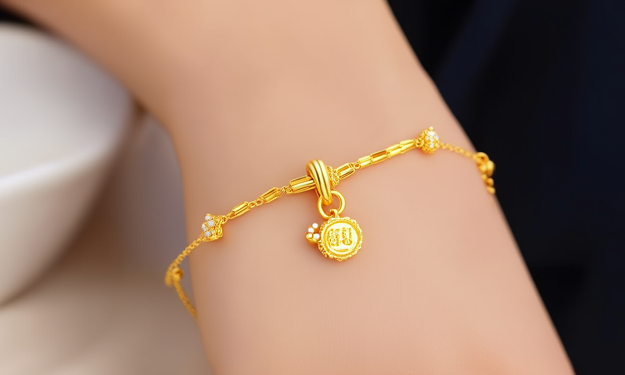 宝宝黄金手链图片