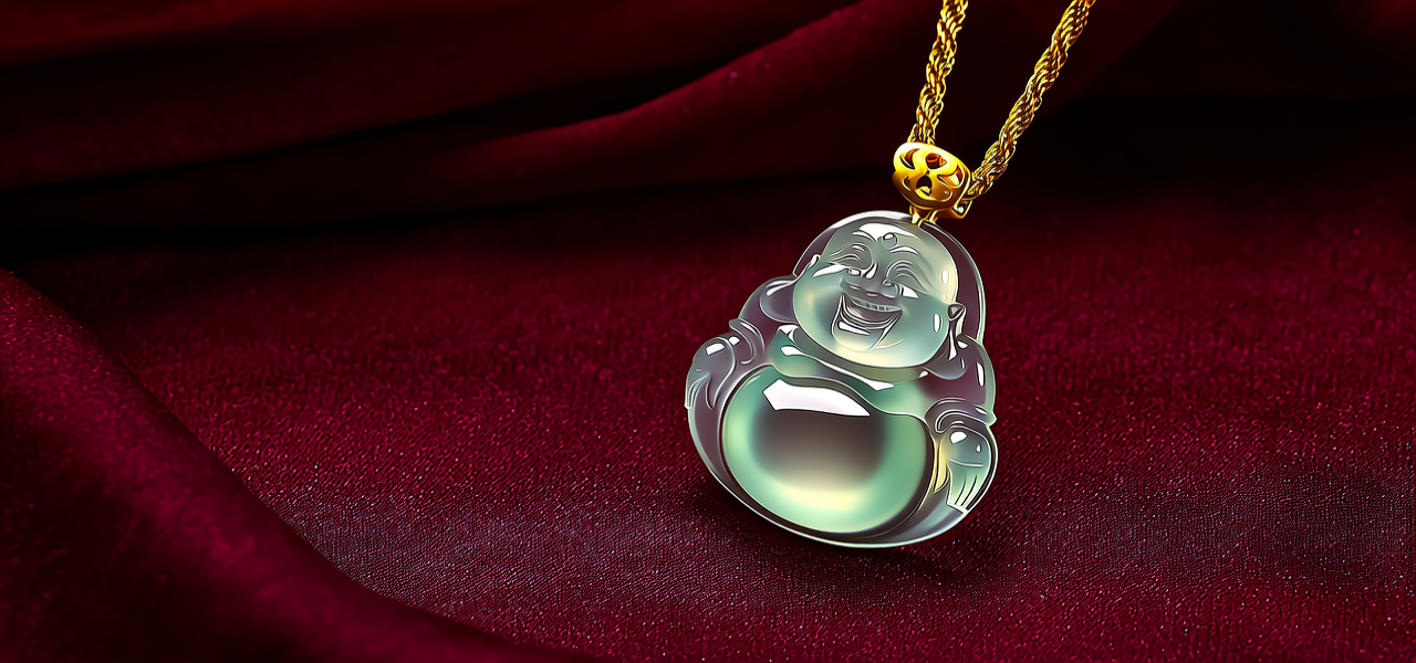 金项链加玉吊坠图片